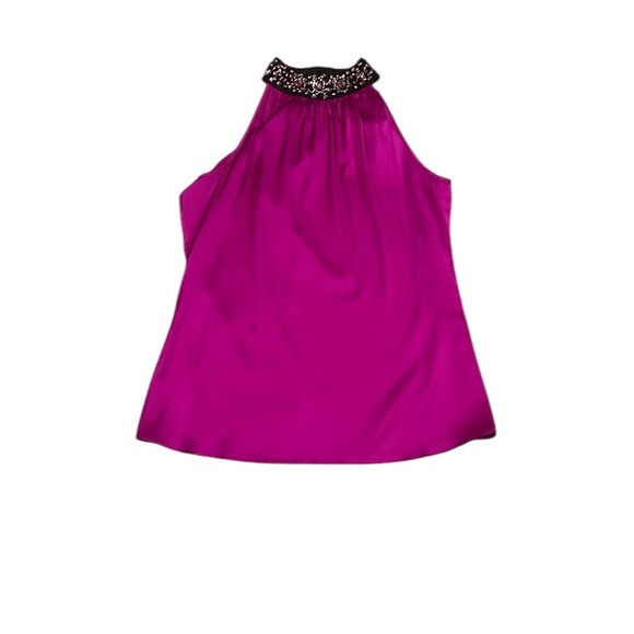 Cache women’s fushia silk jewled neck sleevless top 
Size XS NWT - Picture 1 of 8